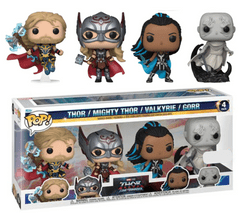 4 Pack - Thore Love and Thunder - Thor / Mighty Thor / Valkyrie / Gorr Pops!